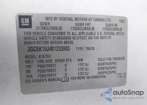 2008 Chevrolet Silverado 1500 Lt1 from USA, damaged, VIN 2GCEK19J481233803